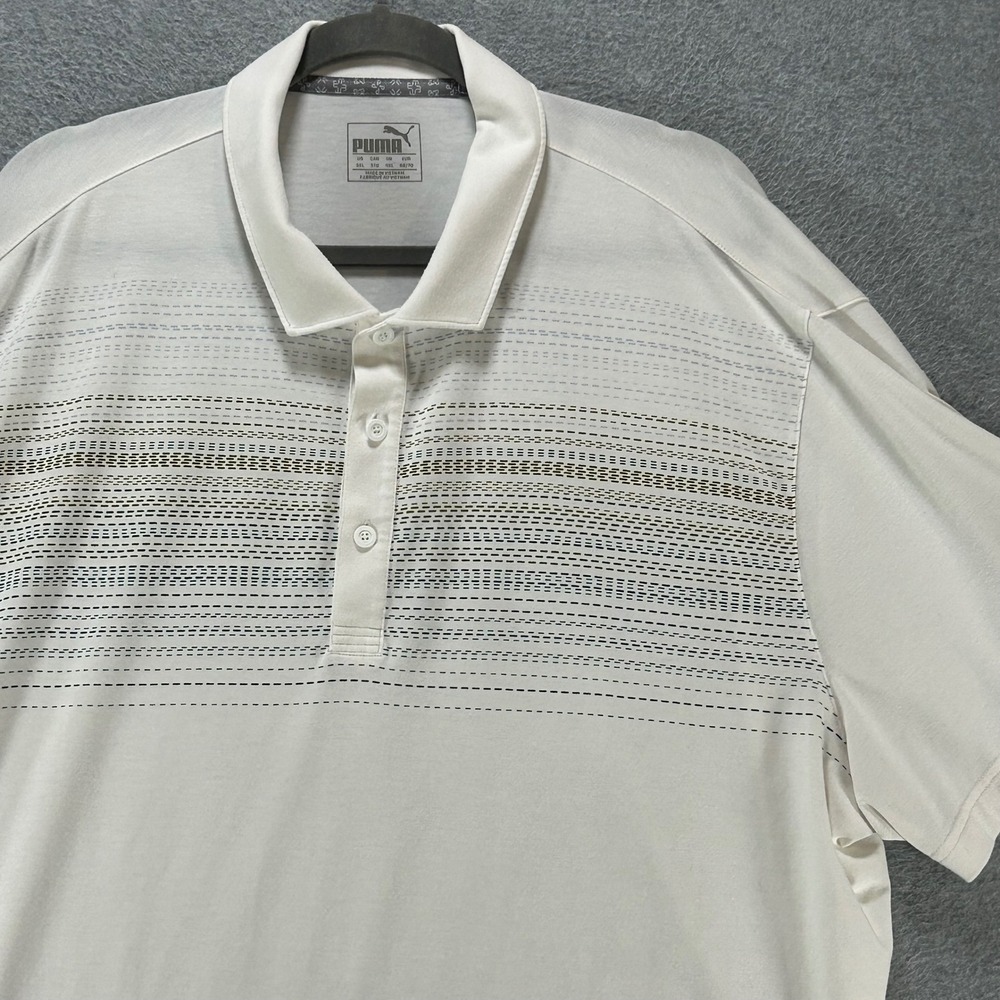 Puma Polo Shirt Golf Mens 3XL White Polyester Athletic Sporty